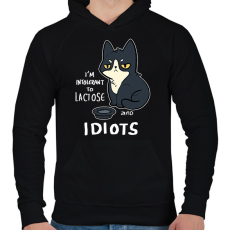 PRINTFASHION Intolerant to idiots - Férfi kapucnis pulóver - Fekete