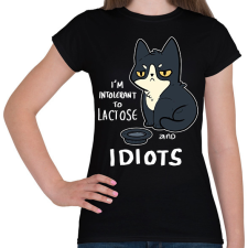 PRINTFASHION Intolerant to idiots - Női póló - Fekete női póló