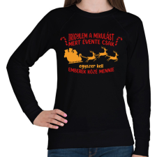 PRINTFASHION Irigylem a Mikulást - Női pulóver - Fekete női pulóver, kardigán