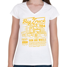 PRINTFASHION Iron and wheels - Női V-nyakú póló - Fehér