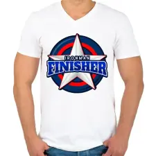 PRINTFASHION IRONMAN FINISHER 2 - Férfi V-nyakú póló - Fehér férfi póló