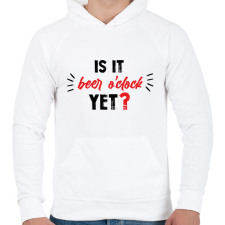 PRINTFASHION Is it beer o'clock yet? - Férfi kapucnis pulóver - Fehér férfi pulóver, kardigán