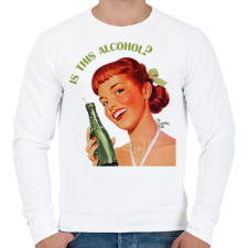 PRINTFASHION Is this alcohol?  - Férfi pulóver - Fehér férfi pulóver, kardigán