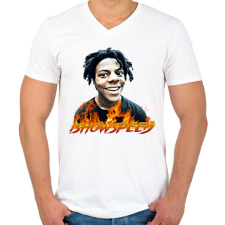 PRINTFASHION ISHOWSPEED - Férfi V-nyakú póló - Fehér férfi póló