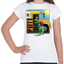 PRINTFASHION Iskolás dínó - Női póló - Fehér női póló