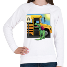 PRINTFASHION Iskolás dínó - Női pulóver - Fehér