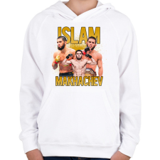 PRINTFASHION Islam Makhachev - Gyerek kapucnis pulóver - Fehér gyerek pulóver, kardigán
