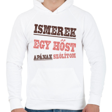 PRINTFASHION Ismerek egy hőst - Férfi kapucnis pulóver - Fehér