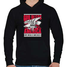 PRINTFASHION Isten Áldjon Amerika - Férfi kapucnis pulóver - Fekete férfi pulóver, kardigán