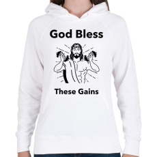 PRINTFASHION Isten áldott izmai - Női kapucnis pulóver - Fehér