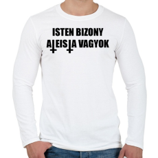 PRINTFASHION Isten bizony ateista vagyok! - Férfi hosszú ujjú póló - Fehér