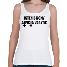 PRINTFASHION Isten bizony ateista vagyok! - Női atléta - Fehér női trikó