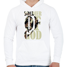 PRINTFASHION Isten katonája - Férfi kapucnis pulóver - Fehér