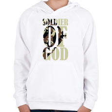 PRINTFASHION Isten katonája - Gyerek kapucnis pulóver - Fehér