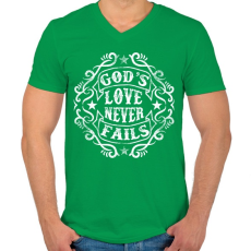 PRINTFASHION Isten szeretete sose múlik el - Férfi V-nyakú póló - Zöld