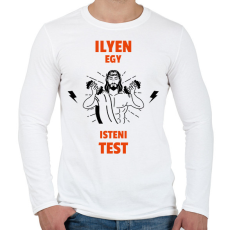 PRINTFASHION ISTENI TEST - Férfi hosszú ujjú póló - Fehér