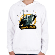 PRINTFASHION István király - Gyerek kapucnis pulóver - Fehér gyerek pulóver, kardigán