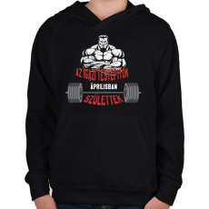 PRINTFASHION IT Április - Gyerek kapucnis pulóver - Fekete