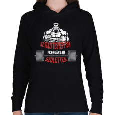 PRINTFASHION IT február - Női kapucnis pulóver - Fekete