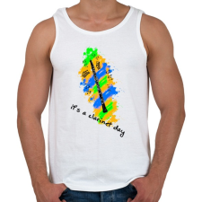 PRINTFASHION it's a clarinet day - Férfi atléta - Fehér atléta, trikó