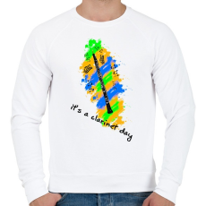 PRINTFASHION it's a clarinet day - Férfi pulóver - Fehér