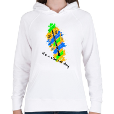PRINTFASHION it's a clarinet day - Női kapucnis pulóver - Fehér női pulóver, kardigán