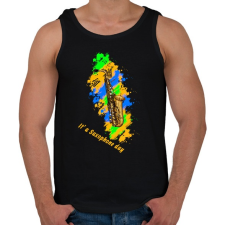 PRINTFASHION it's a saxophone day - Férfi atléta - Fekete atléta, trikó