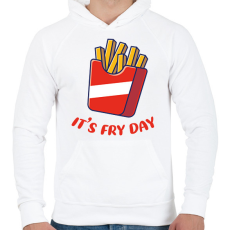 PRINTFASHION It's Fry Day - Férfi kapucnis pulóver - Fehér