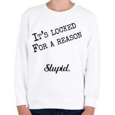 PRINTFASHION It's locked for a reason - Telefontok - Gyerek pulóver - Fehér gyerek pulóver, kardigán
