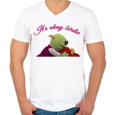 PRINTFASHION It's okay birdie - Férfi V-nyakú póló - Fehér