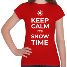 PRINTFASHION IT'S SNOW TIME - Női póló - Piros