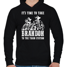 PRINTFASHION It's time to take - Férfi kapucnis pulóver - Fekete