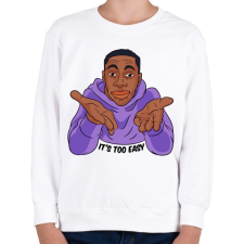 PRINTFASHION It's too easy! - Gyerek pulóver - Fehér gyerek pulóver, kardigán