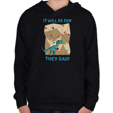 PRINTFASHION It will be fun - Gyerek kapucnis pulóver - Fekete gyerek pulóver, kardigán