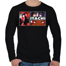 PRINTFASHION Itachi Uchiha montage - Férfi hosszú ujjú póló - Fekete