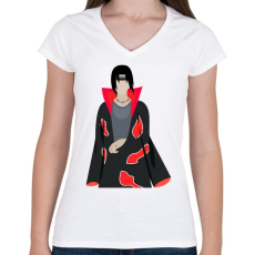 PRINTFASHION Itachi Uchiha - Női V-nyakú póló - Fehér