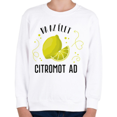 PRINTFASHION Ital páros - Citrom - Gyerek pulóver - Fehér