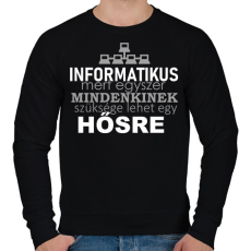 PRINTFASHION ithero-hu-dark - Férfi pulóver - Fekete
