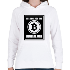 PRINTFASHION Its-time-for-the-digital-one - Női kapucnis pulóver - Fehér