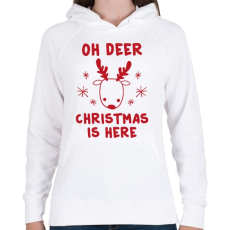 PRINTFASHION Itt a karácsony - Női kapucnis pulóver - Fehér