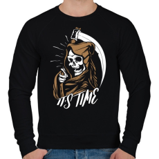 PRINTFASHION Itt az idő - Férfi pulóver - Fekete