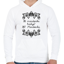 PRINTFASHION Itt mindenki hülye? Itt? Mindenki. - Férfi kapucnis pulóver - Fehér férfi pulóver, kardigán