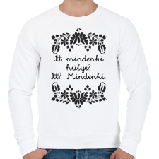 PRINTFASHION Itt mindenki hülye? Itt? Mindenki. - Férfi pulóver - Fehér férfi pulóver, kardigán