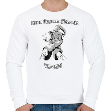 PRINTFASHION Itt úgysem jössz át - Gandalf - Gyűrűk ura - Férfi pulóver - Fehér