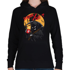 PRINTFASHION Ivás/halál ? - Női kapucnis pulóver - Fekete