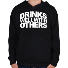 PRINTFASHION Ivászat - Gyerek kapucnis pulóver - Fekete