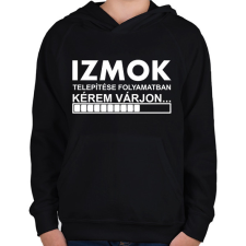 PRINTFASHION Izmok telepítése folyamatban... - Gyerek kapucnis pulóver - Fekete gyerek pulóver, kardigán