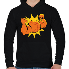 PRINTFASHION Izmos kosaras - Férfi kapucnis pulóver - Fekete