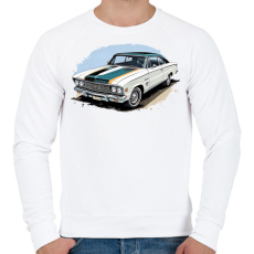 PRINTFASHION Izomautó - Férfi pulóver - Fehér