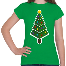 PRINTFASHION Izometrikus karácsony - Női póló - Zöld